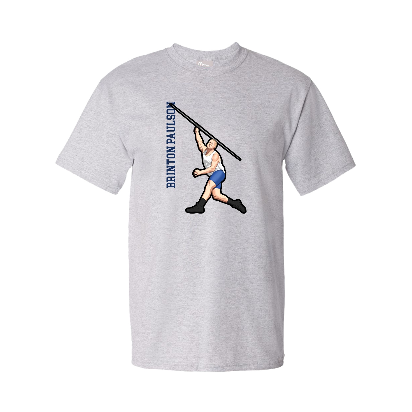 Youth Tee — Name Vertical in Grey