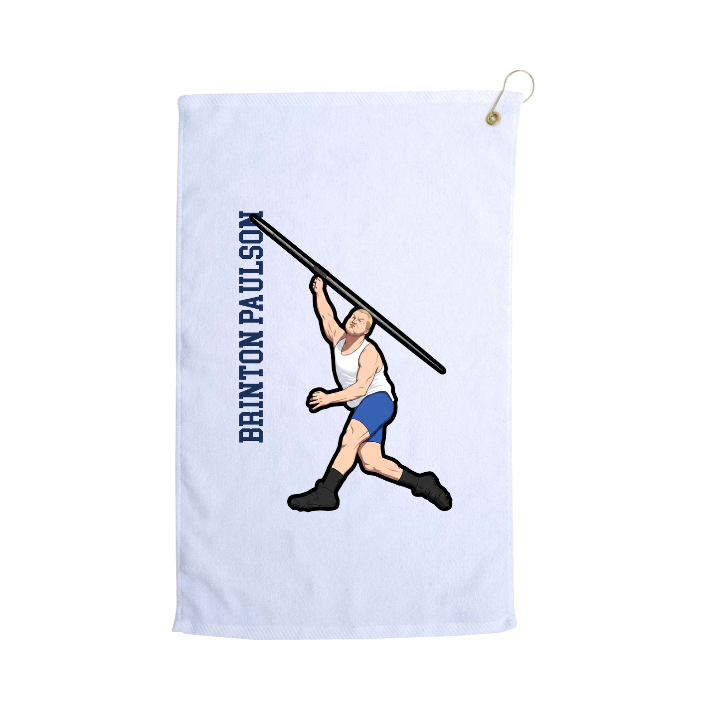 Golf Towel — Name Vertical in White