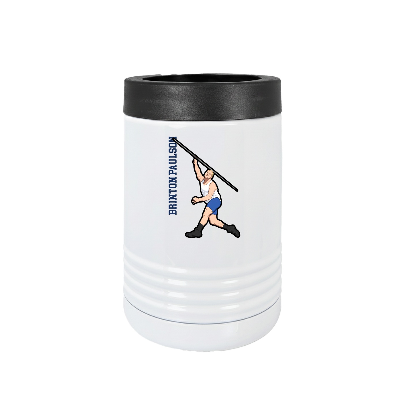 Beverage Holder — Name Vertical in White