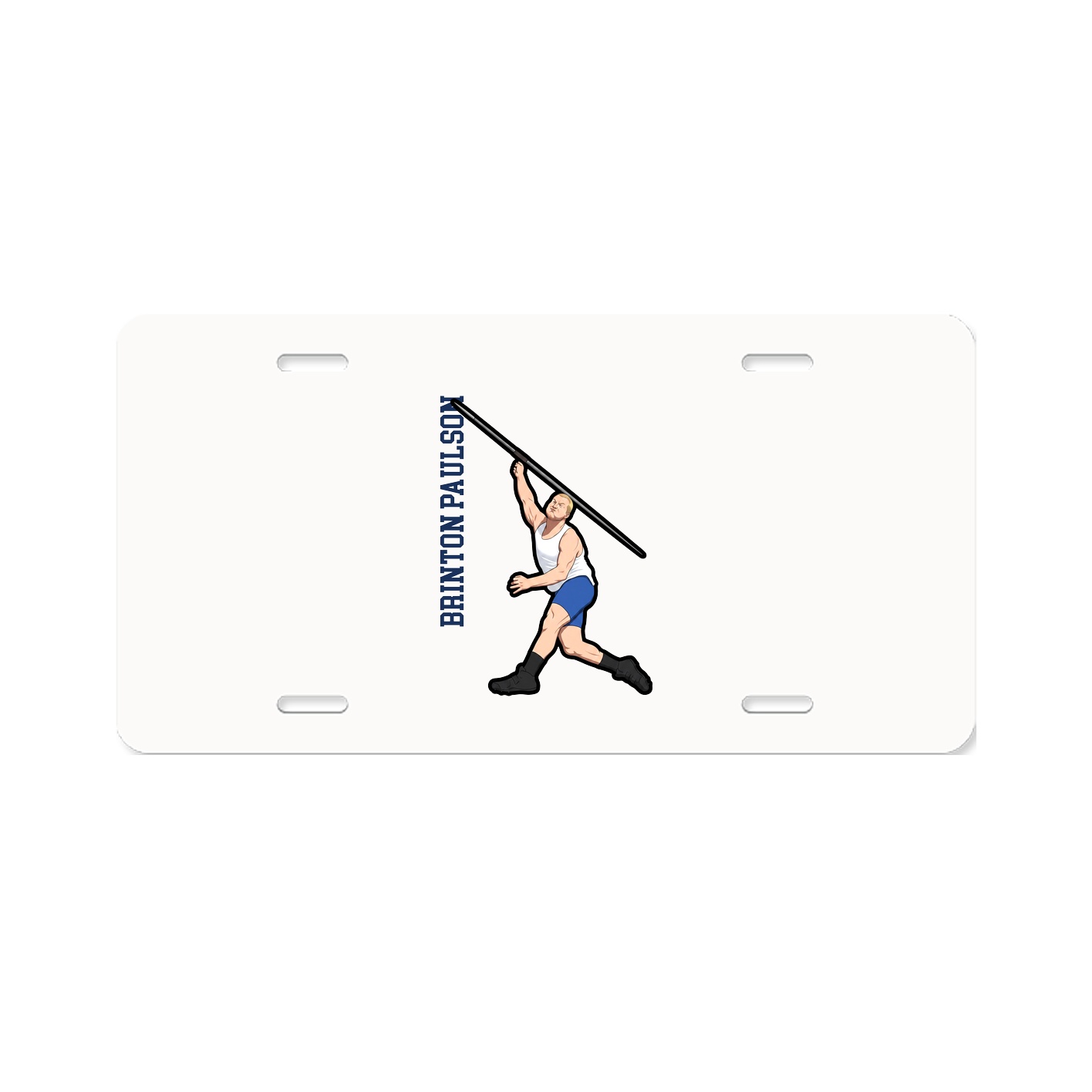 License Plate — Name Vertical in Classic