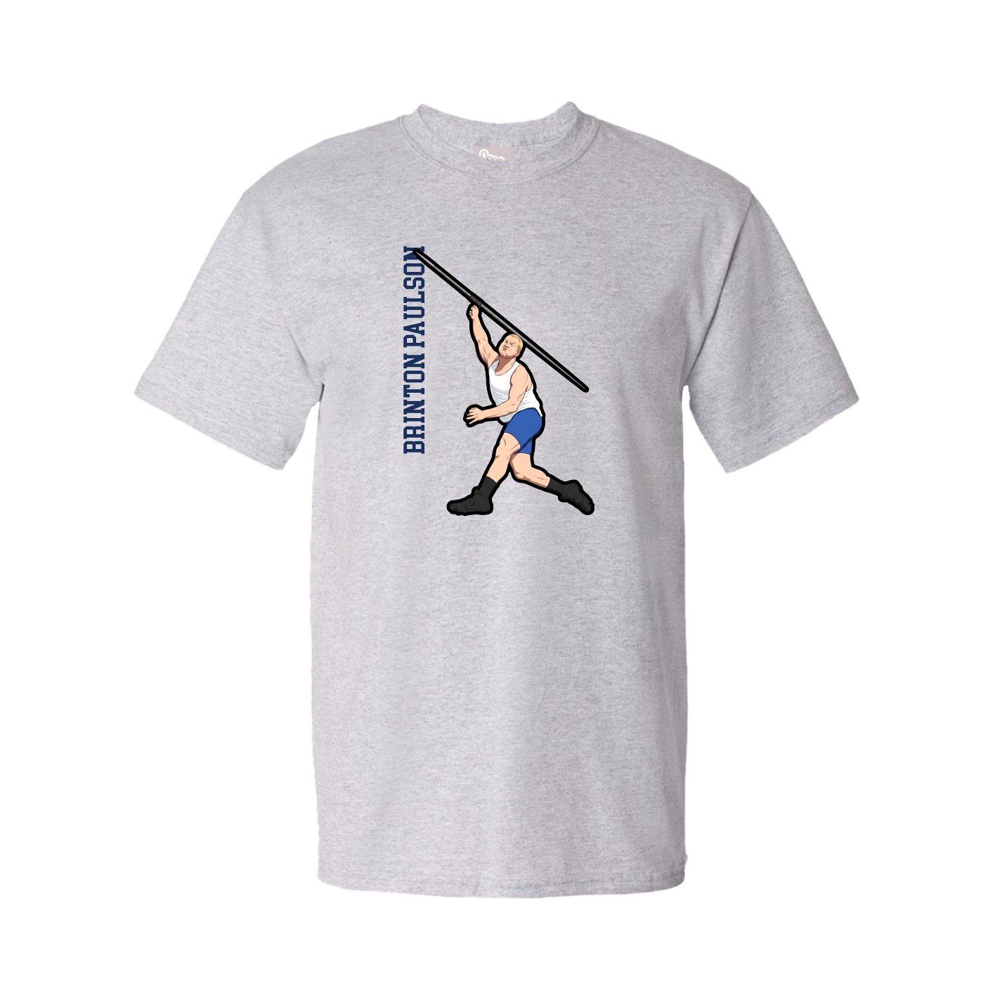 Tee — Name Vertical in Grey