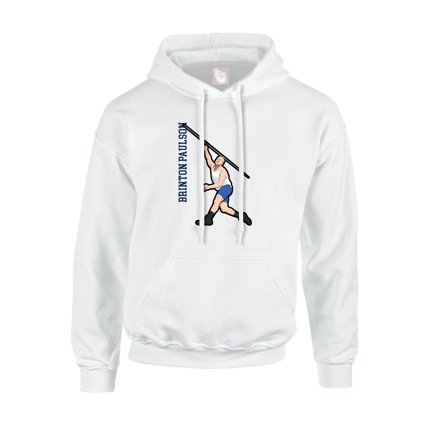 Youth Hoodie — Name Vertical in White