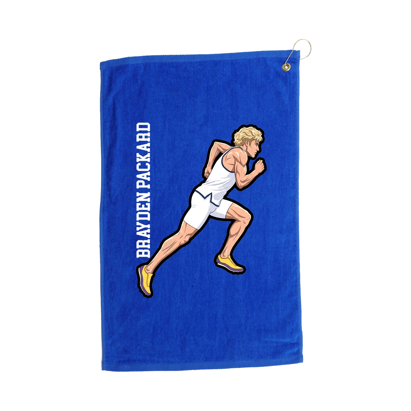 Golf Towel — Name Vertical in Royal