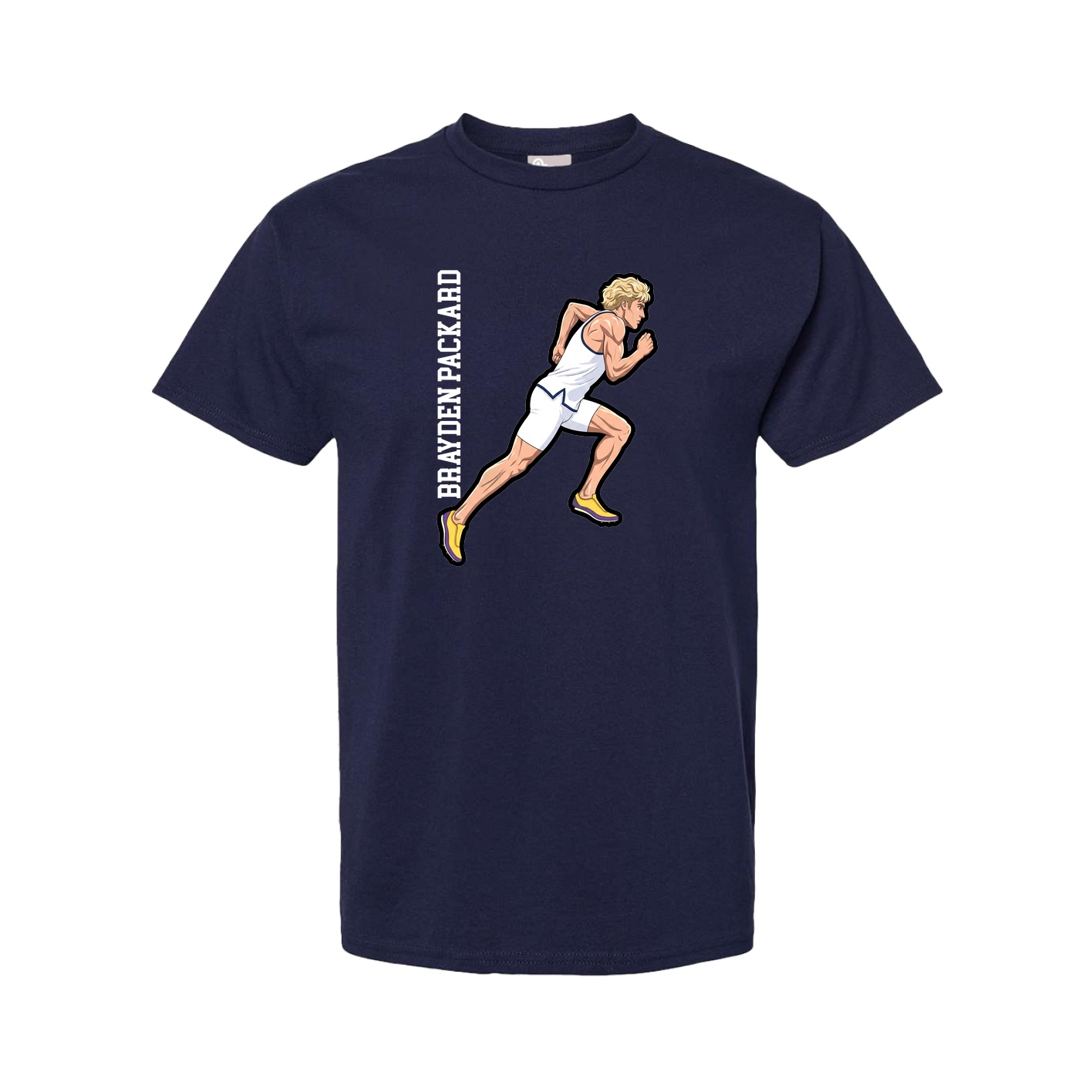 Youth Tee — Name Vertical in Navy