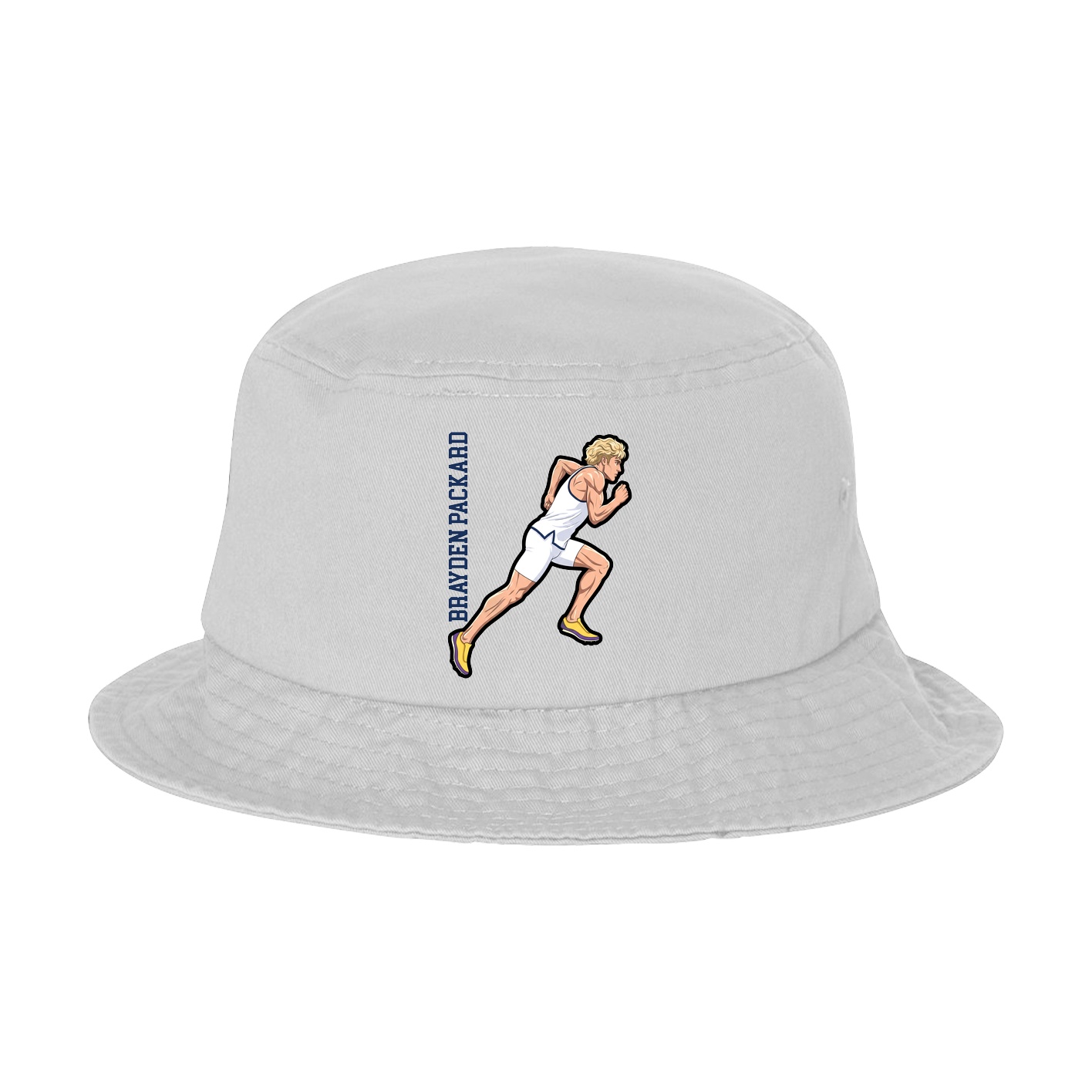 Bucket Cap — Name Vertical in White