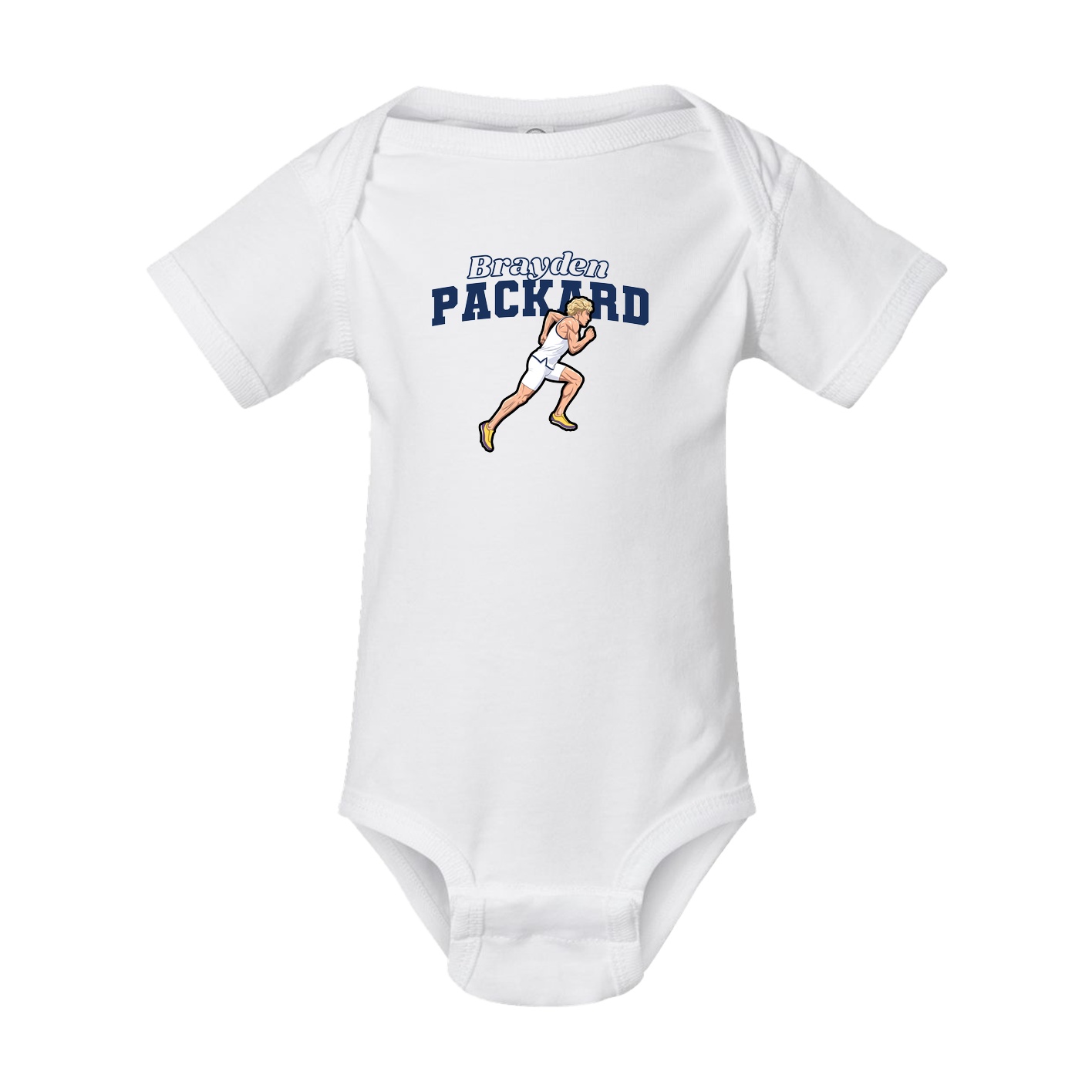 Baby Onesie — Name Arch in White