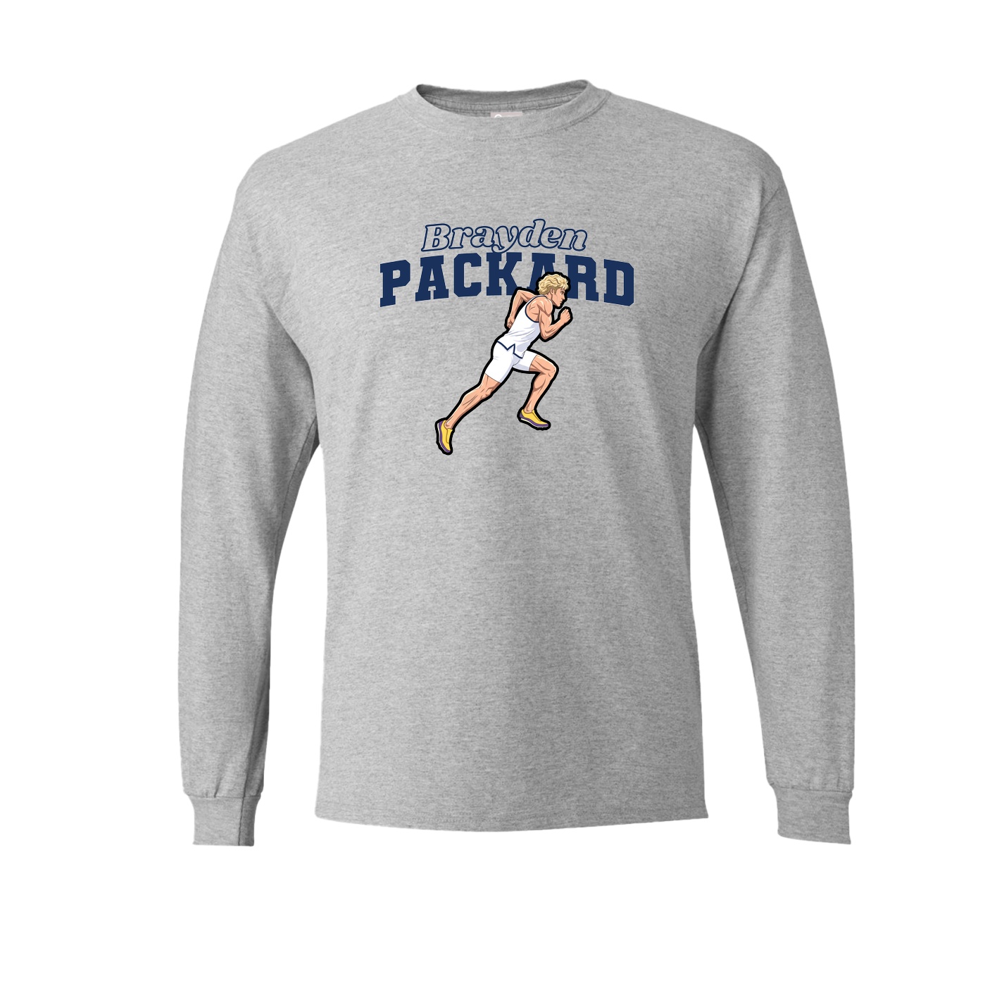 Long Sleeve Tee — Name Arch in Grey