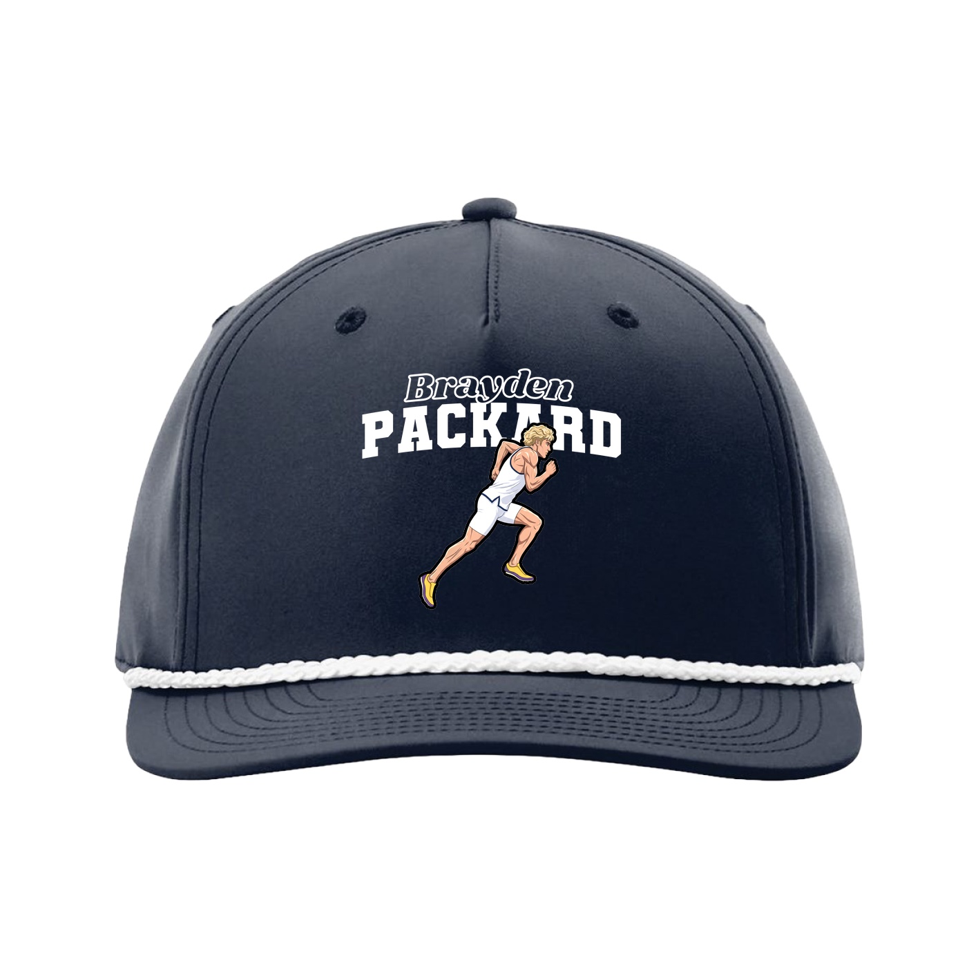 Five-Panel Classic Rope Cap — Name Arch in Navy