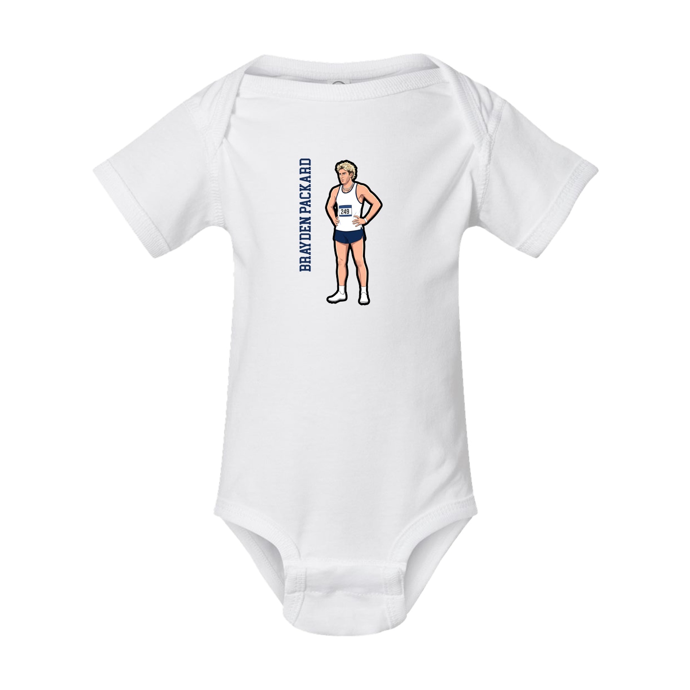 Baby Onesie — Name Vertical in White