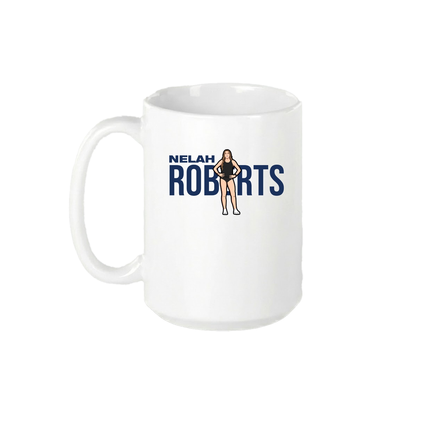 15oz Coffee Mug — Player Name in White