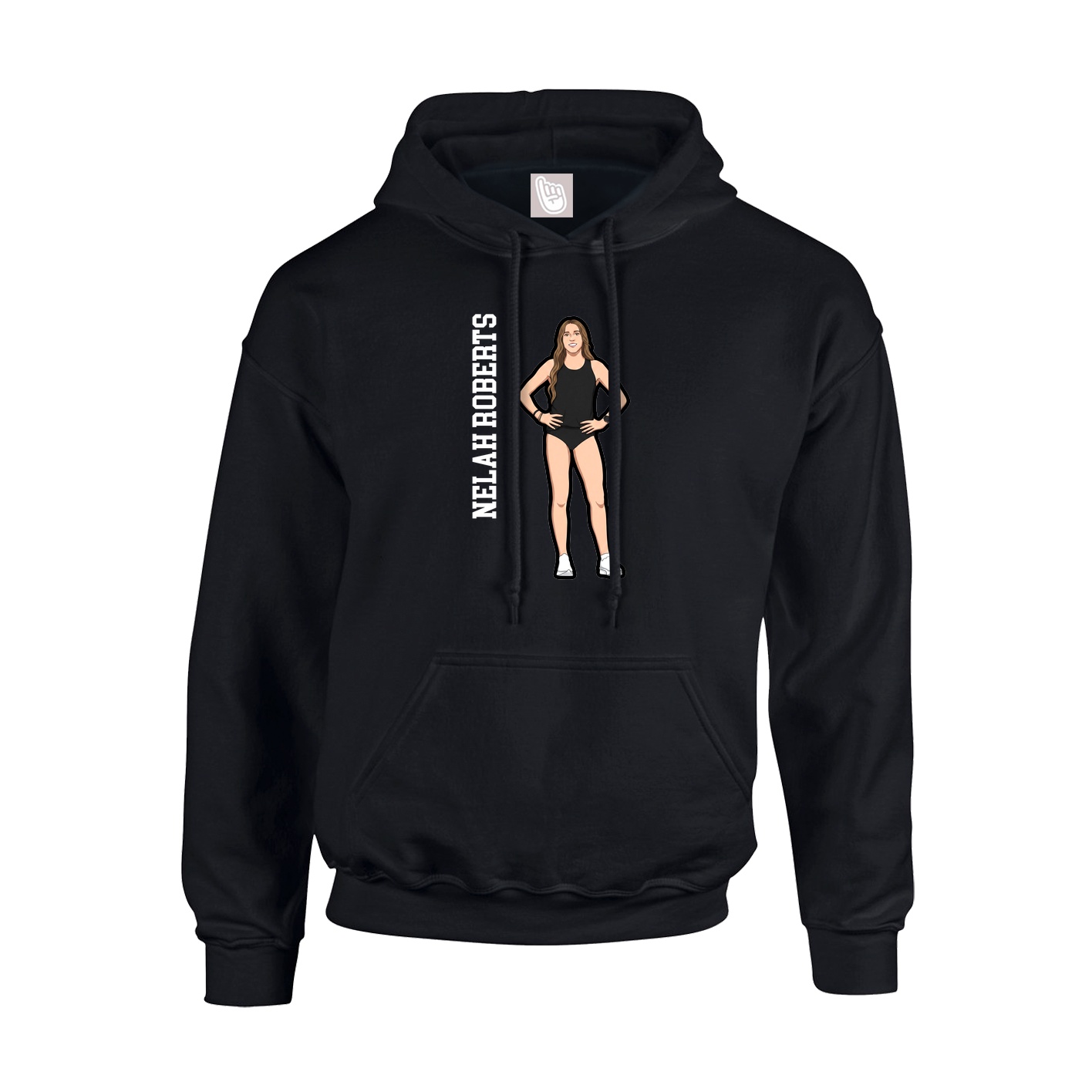 Youth Hoodie — Name Vertical in Black