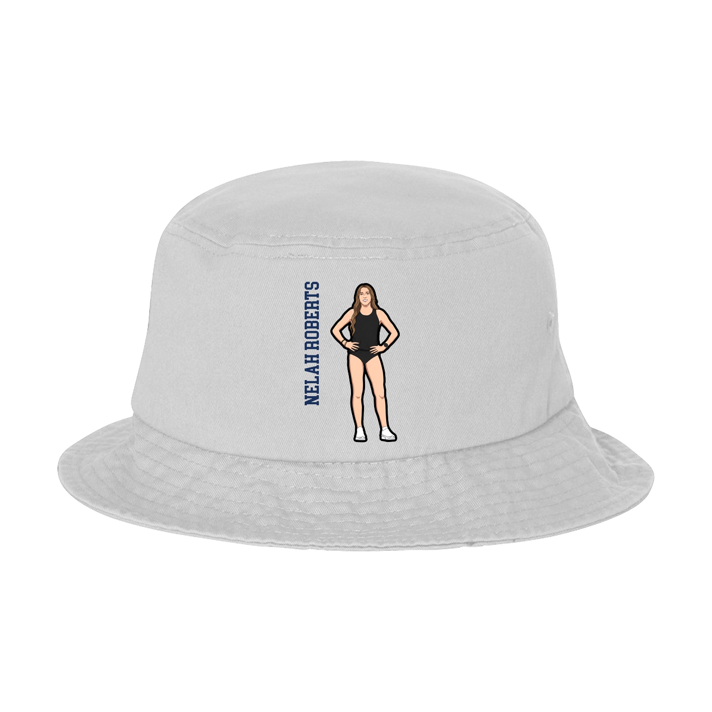 Bucket Cap — Name Vertical in White