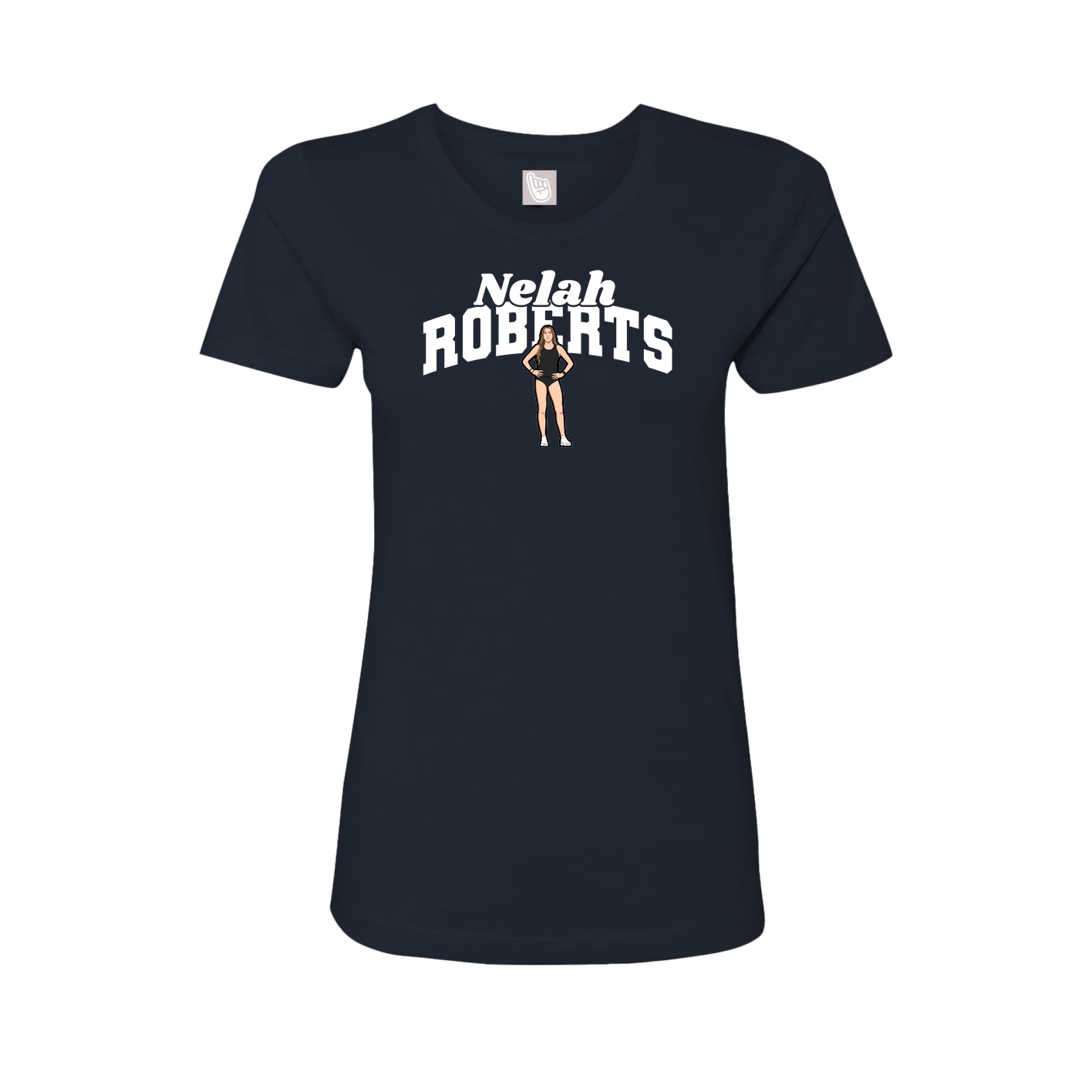 Fitted Women's Tee — Signature Arch in Navy