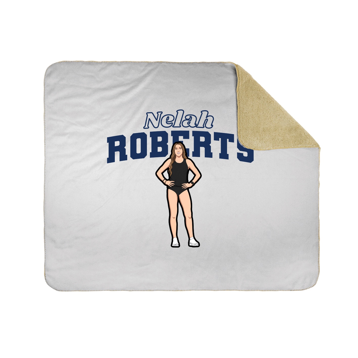 Throw Blanket — Name Arch in White