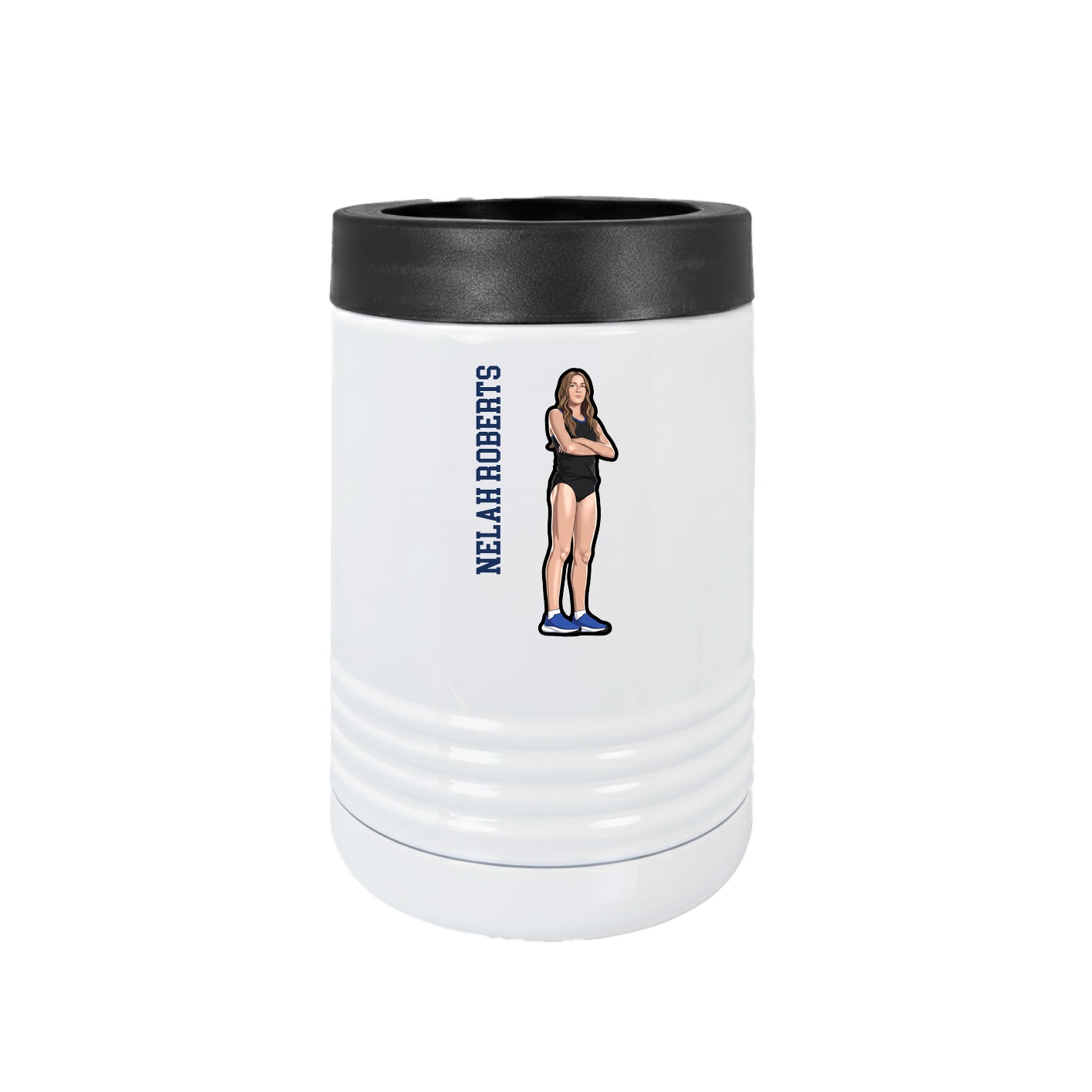 Beverage Holder — Name Vertical in White