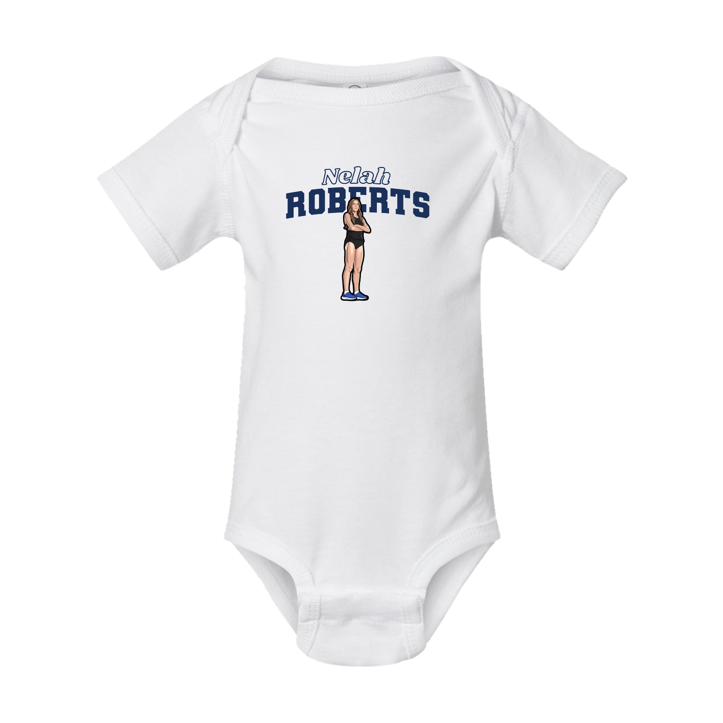 Baby Onesie — Name Arch in White