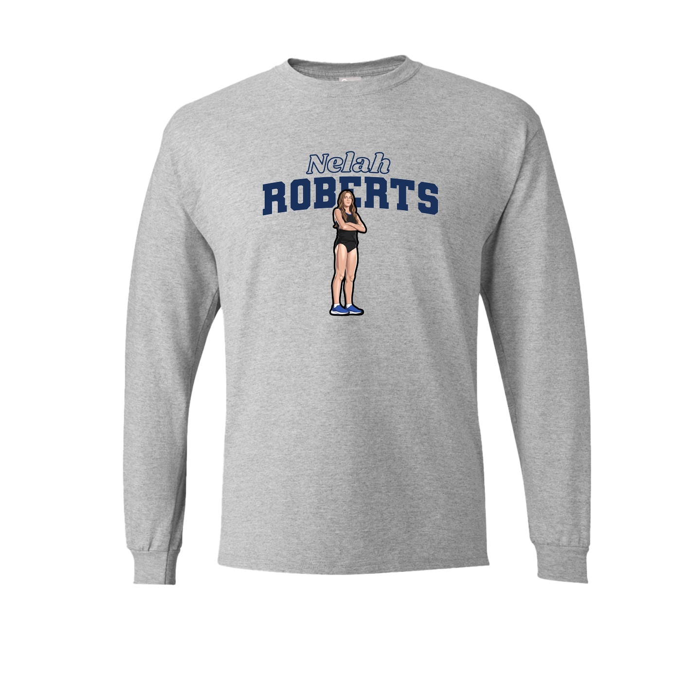 Long Sleeve Tee — Name Arch in Grey
