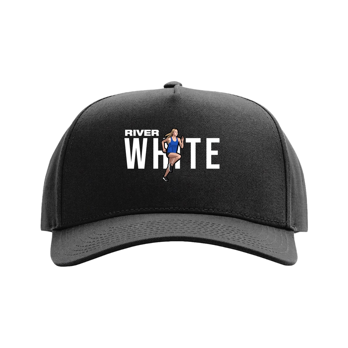 Full Fabric Five-Panel Champ Cap — Player Name in Black