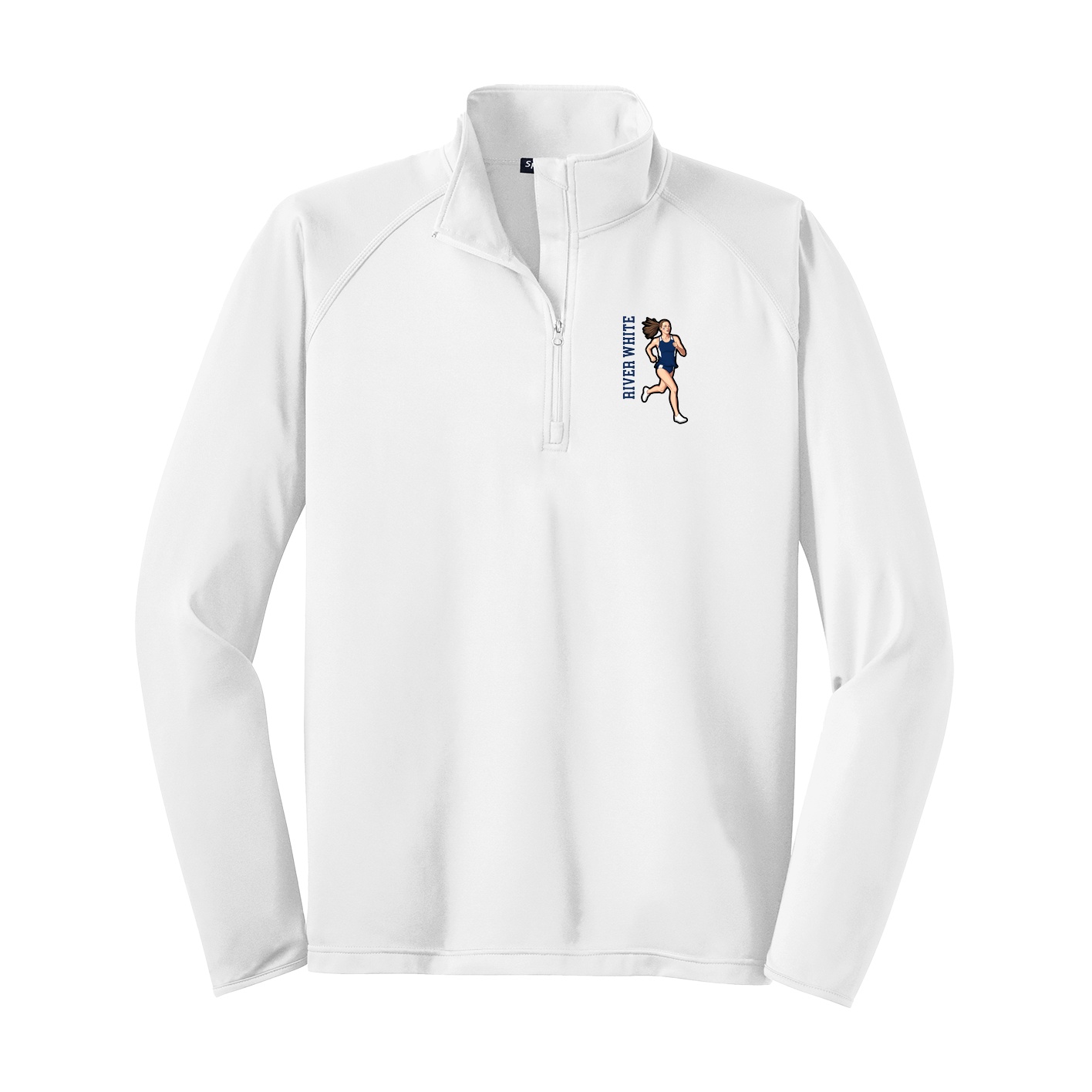 Q-Zip Pullover — Name Vertical in White