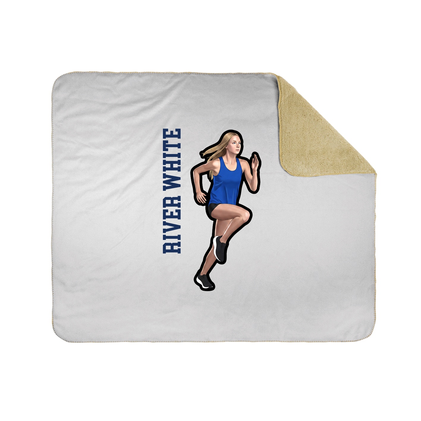 Throw Blanket — Name Vertical in White