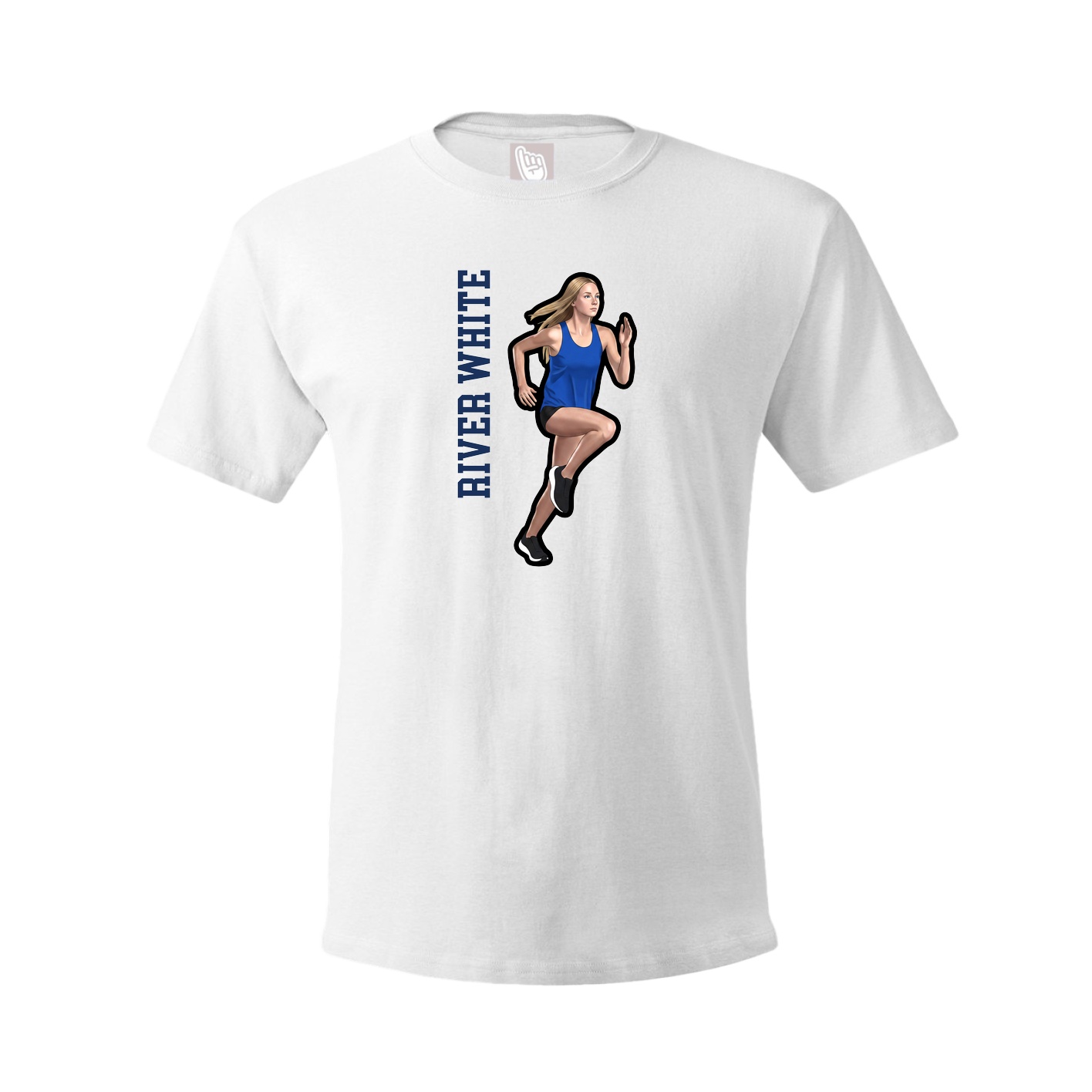 Tee — Name Vertical in White