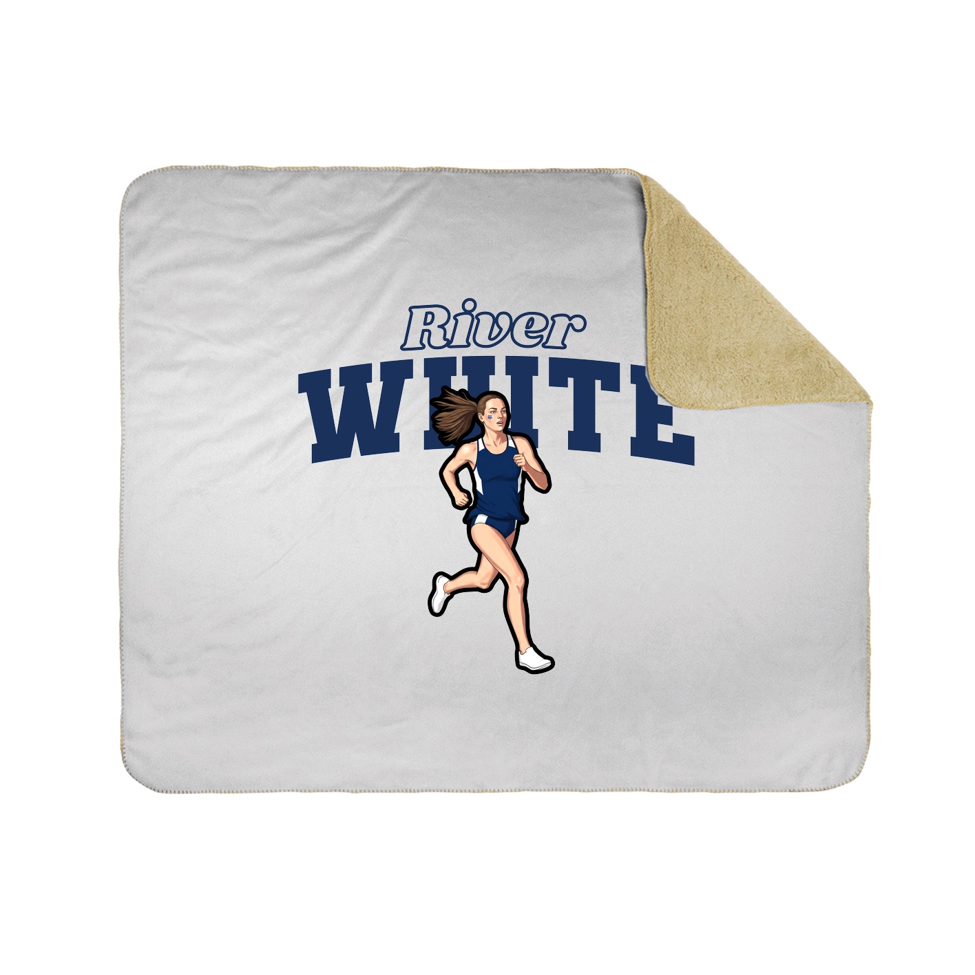 Throw Blanket — Name Arch in White
