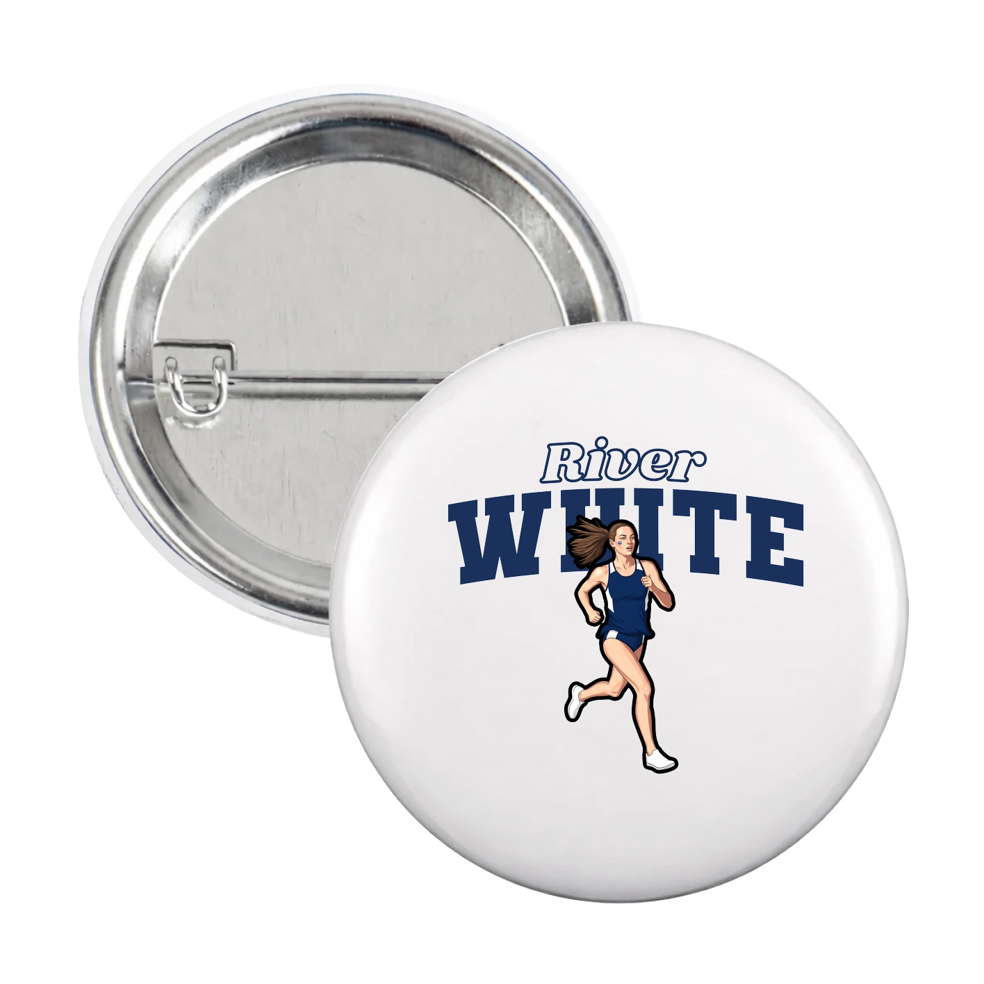 Game Day Button — Name Arch in White
