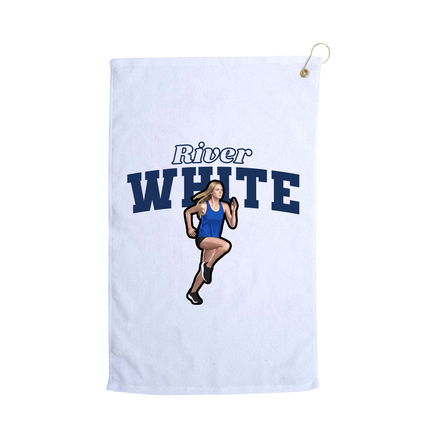 Golf Towel — Name Arch in White