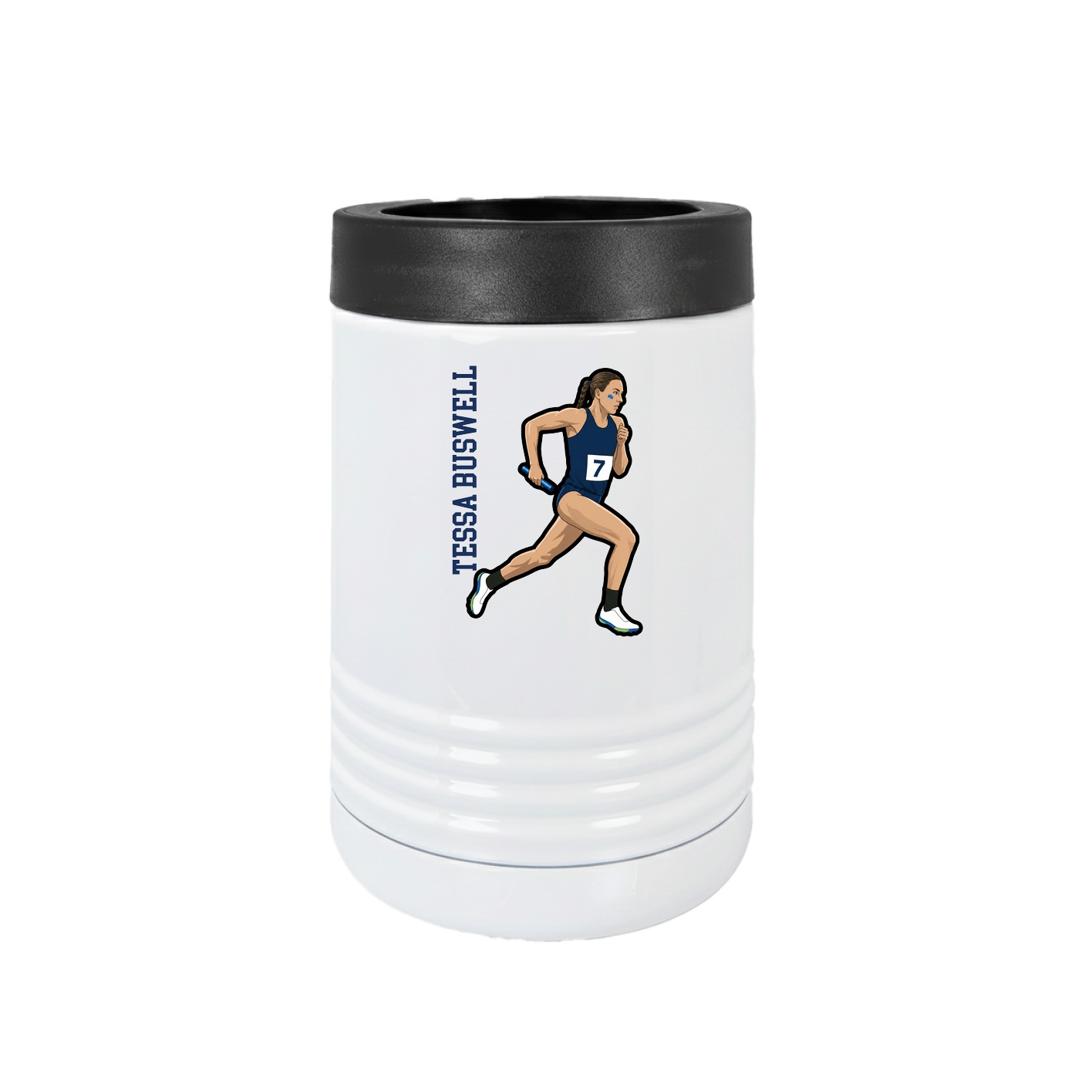 Beverage Holder — Name Vertical in White