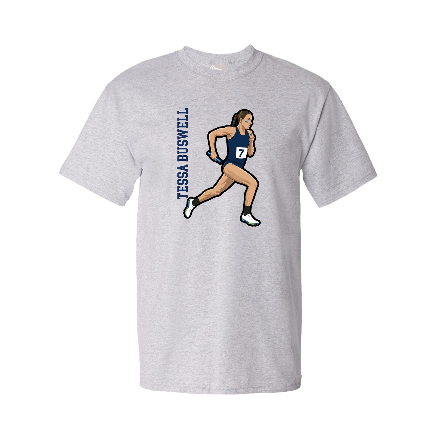 Tee — Name Vertical in Grey