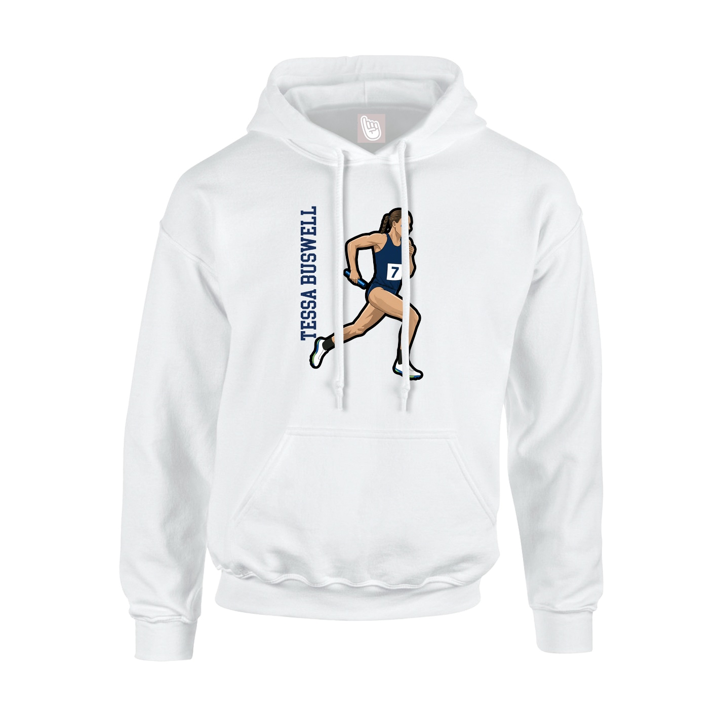 Hoodie — Name Vertical in White