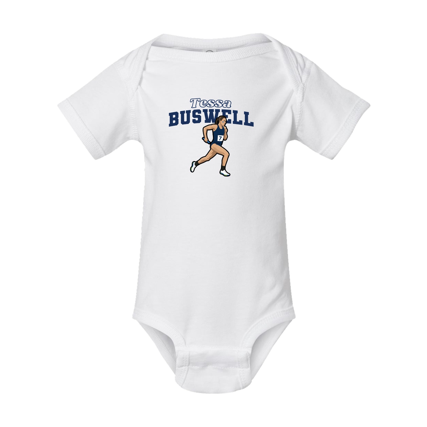 Baby Onesie — Name Arch in White