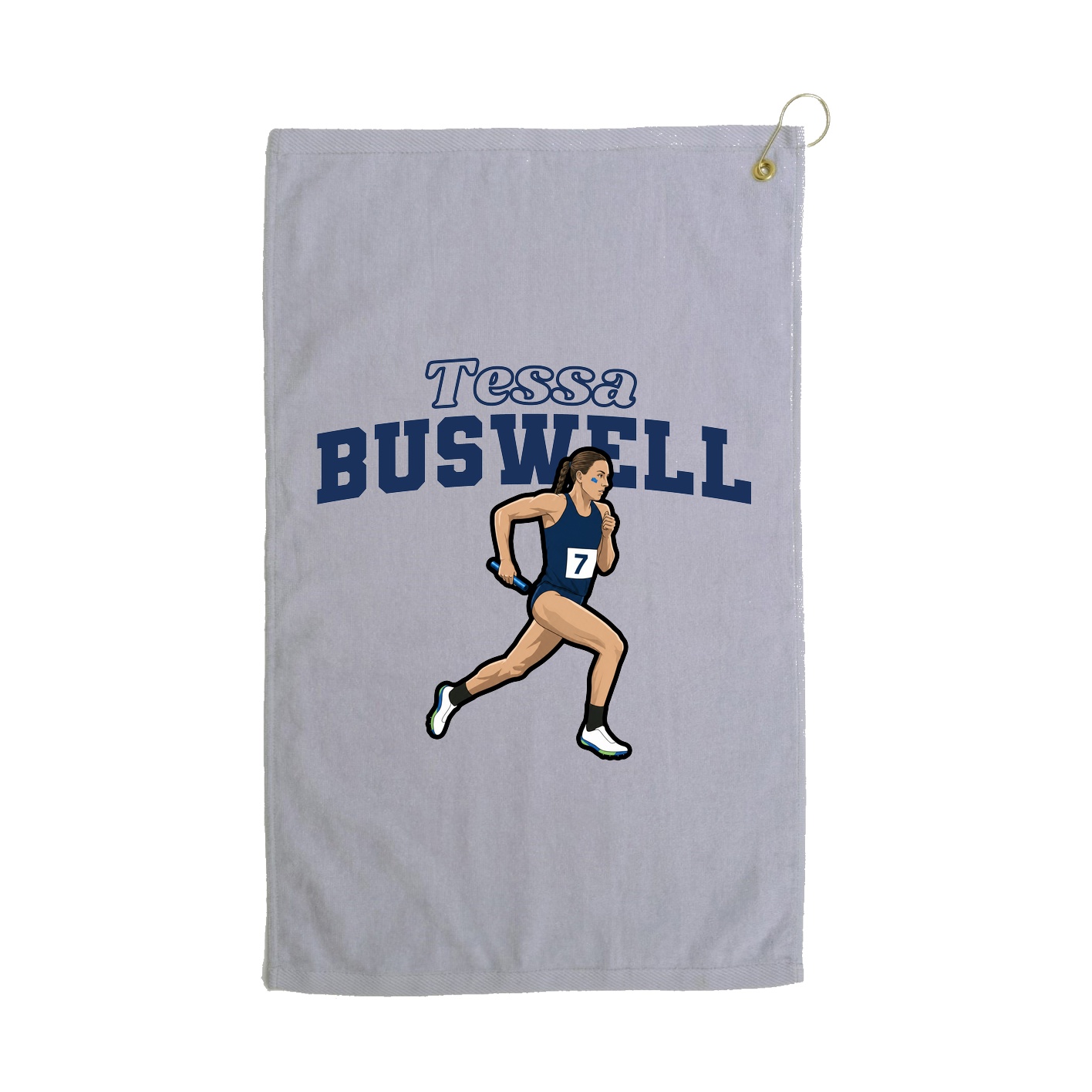 Golf Towel — Name Arch in Grey
