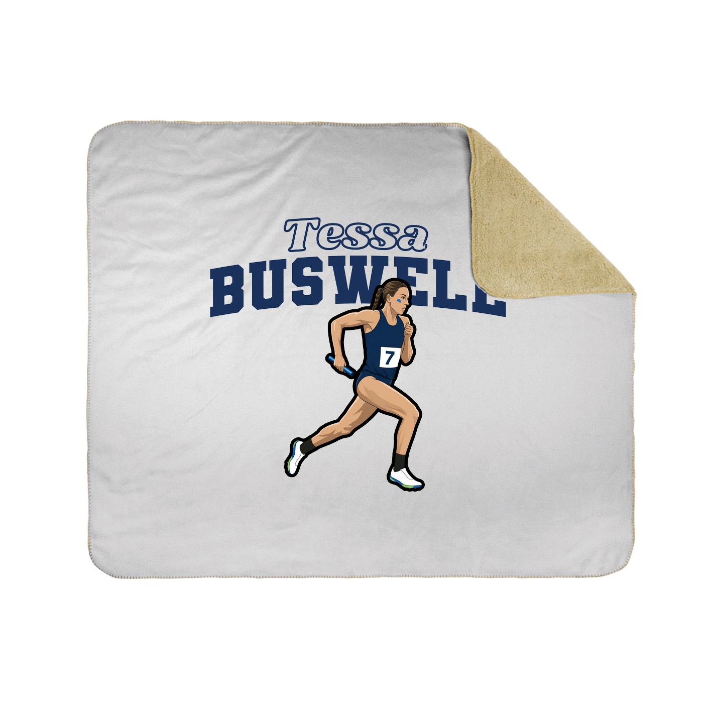 Throw Blanket — Name Arch in White