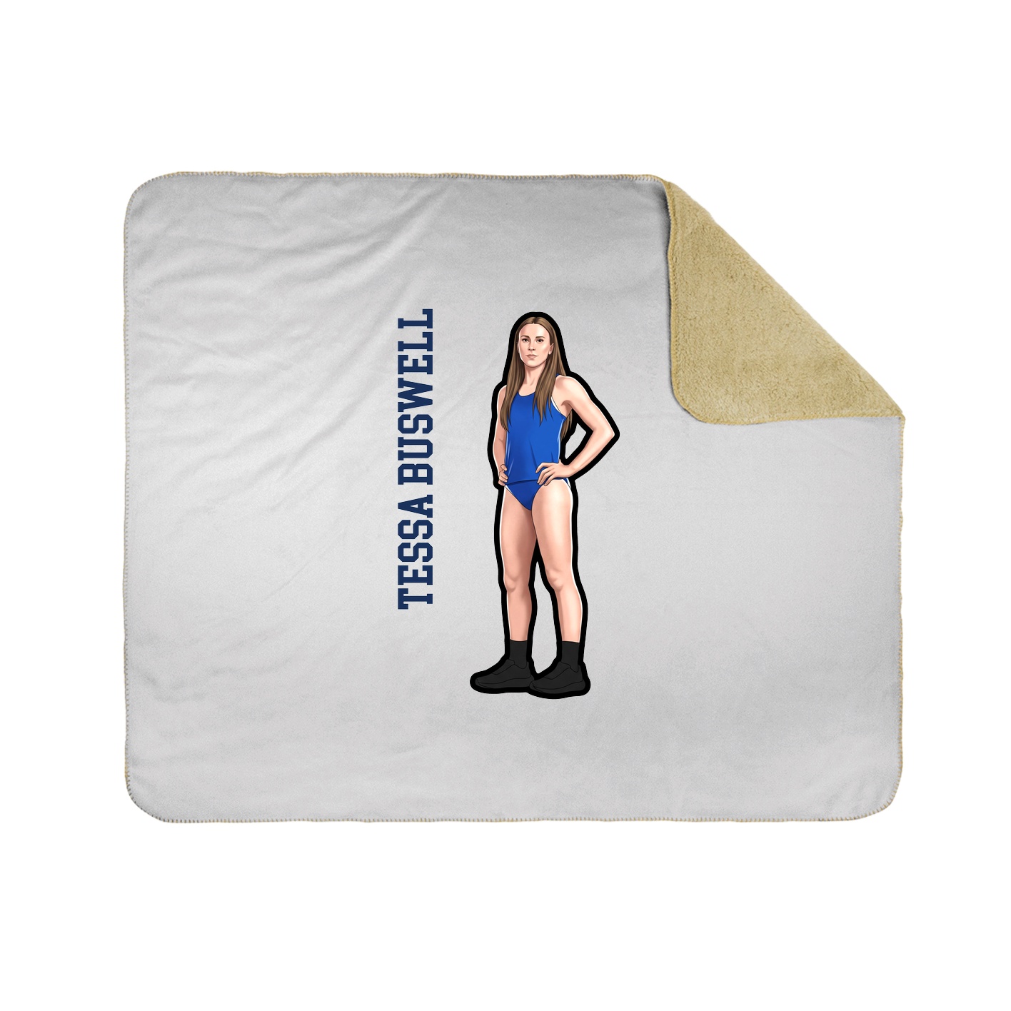 Throw Blanket — Name Vertical in White