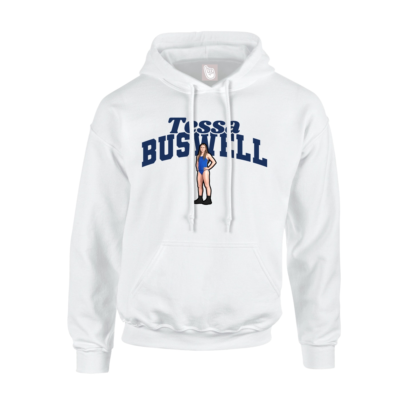 Youth Hoodie — Signature Arch in White