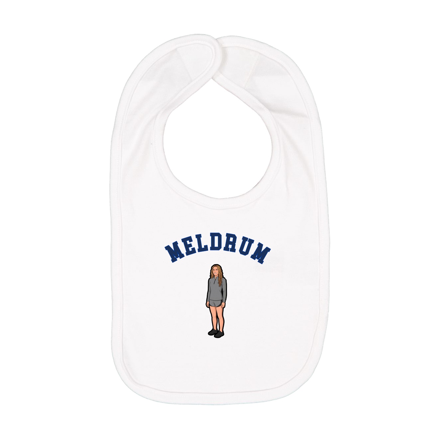 Infant Bib — Shirsey Arch in White