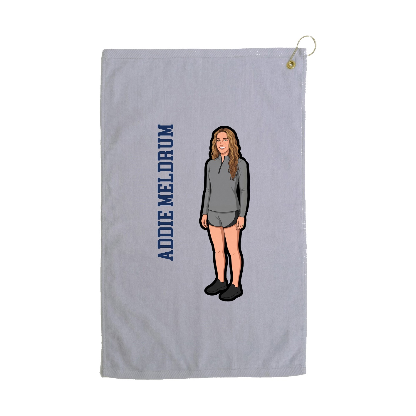 Golf Towel — Name Vertical in Grey