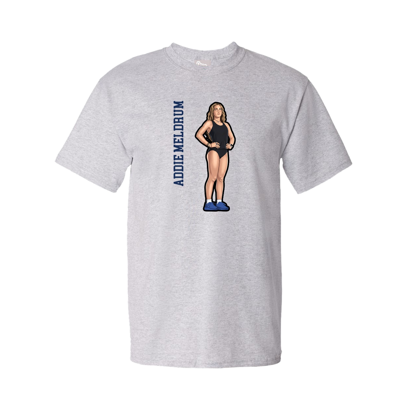 Youth Tee — Name Vertical in Grey