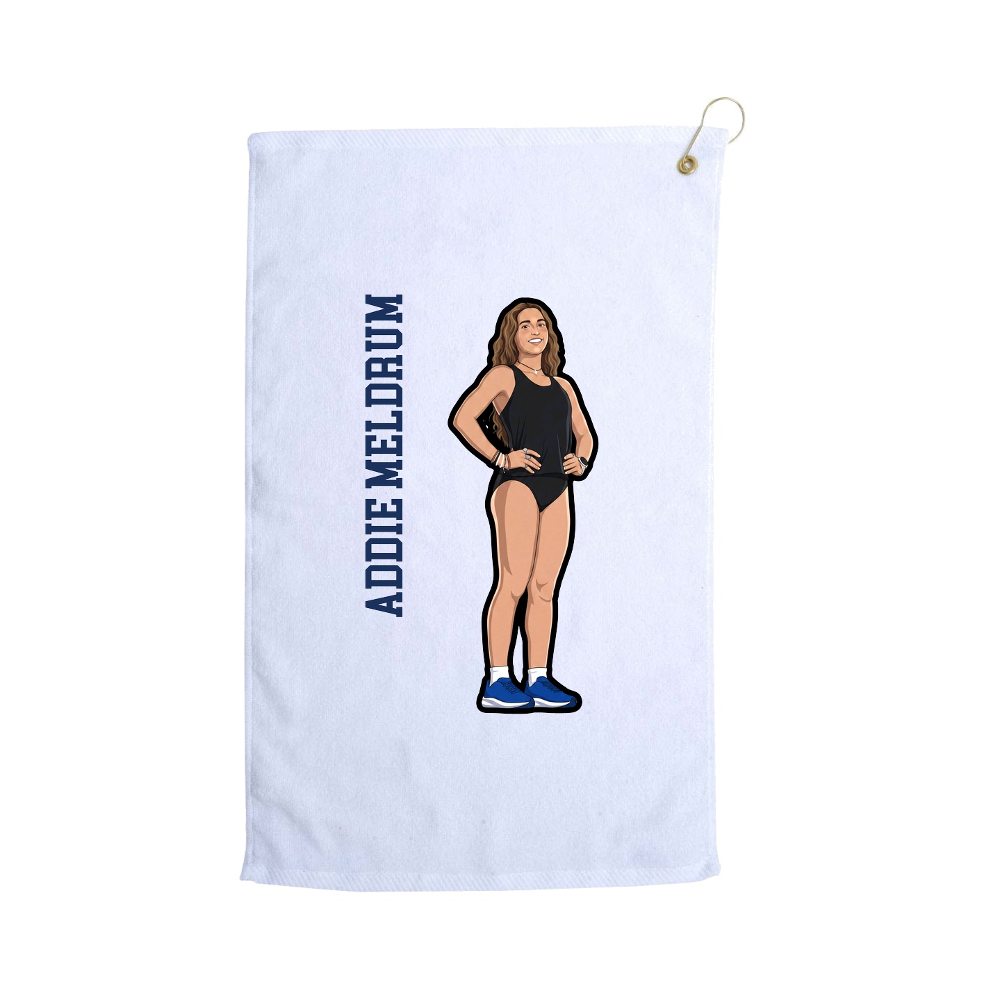 Golf Towel — Name Vertical in White