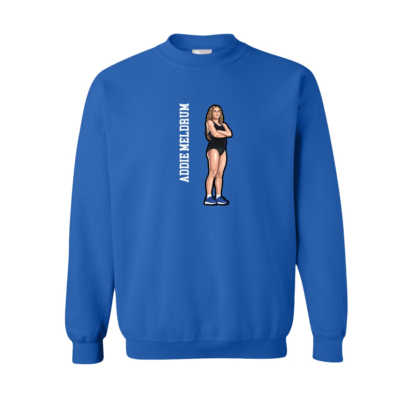 Fleece Crew — Name Vertical in Royal