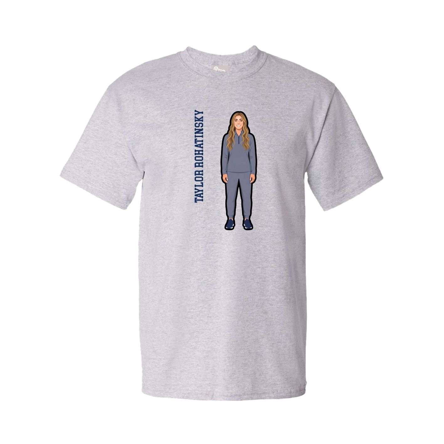 Tee — Name Vertical in Grey