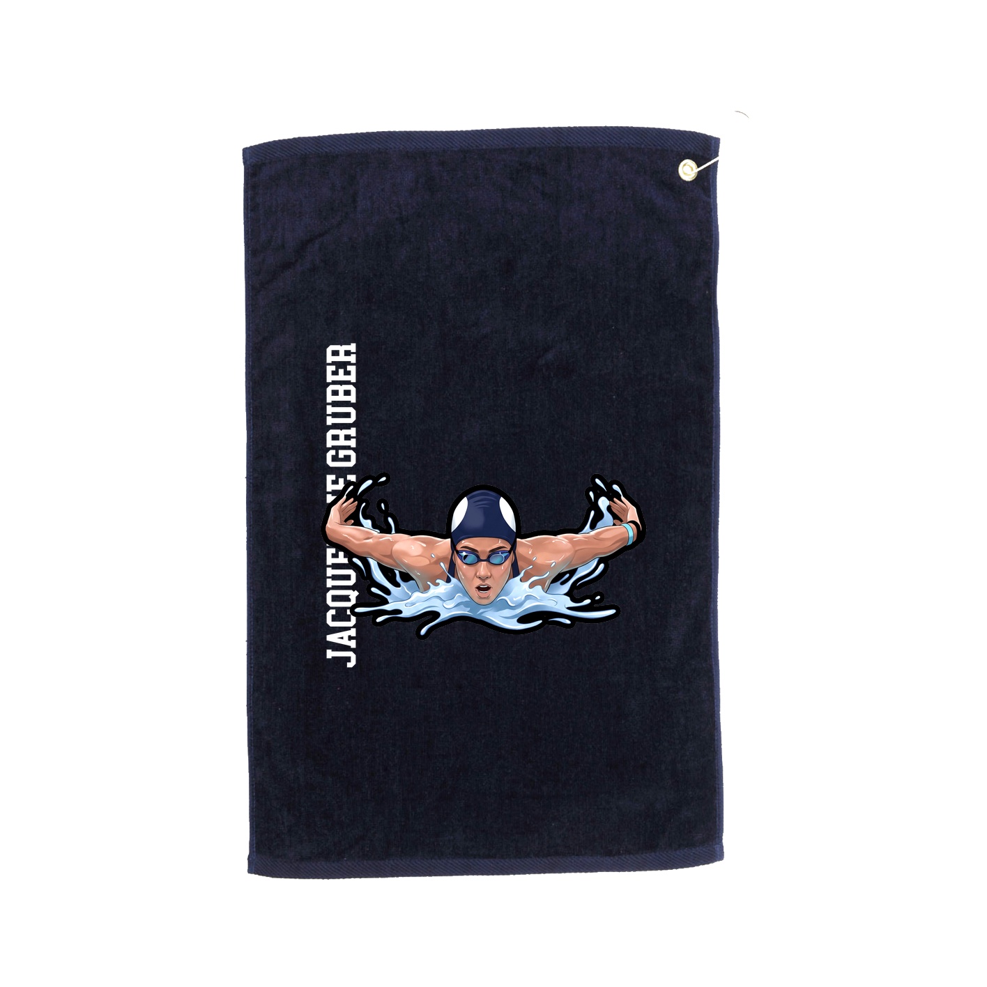 Golf Towel — Name Vertical in Navy