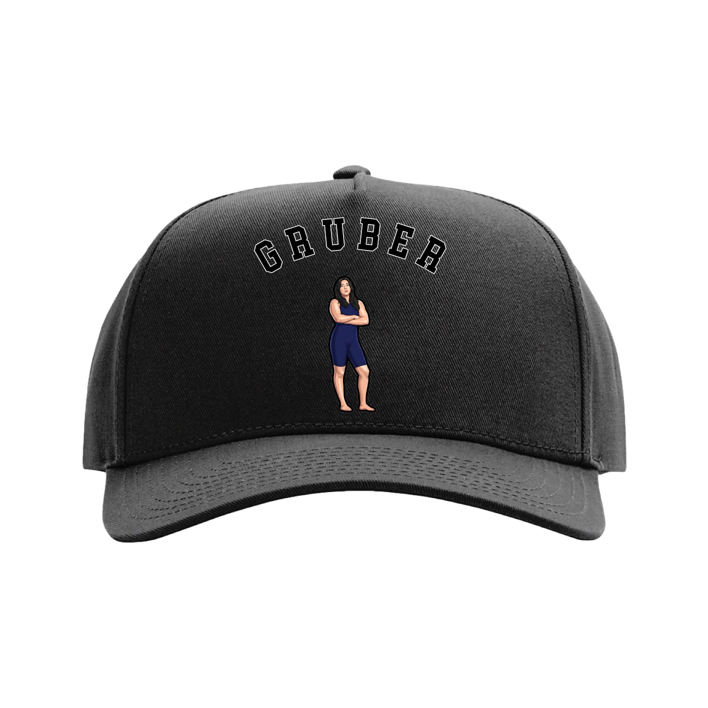 Full Fabric Five-Panel Champ Cap — Shirsey Arch in Black