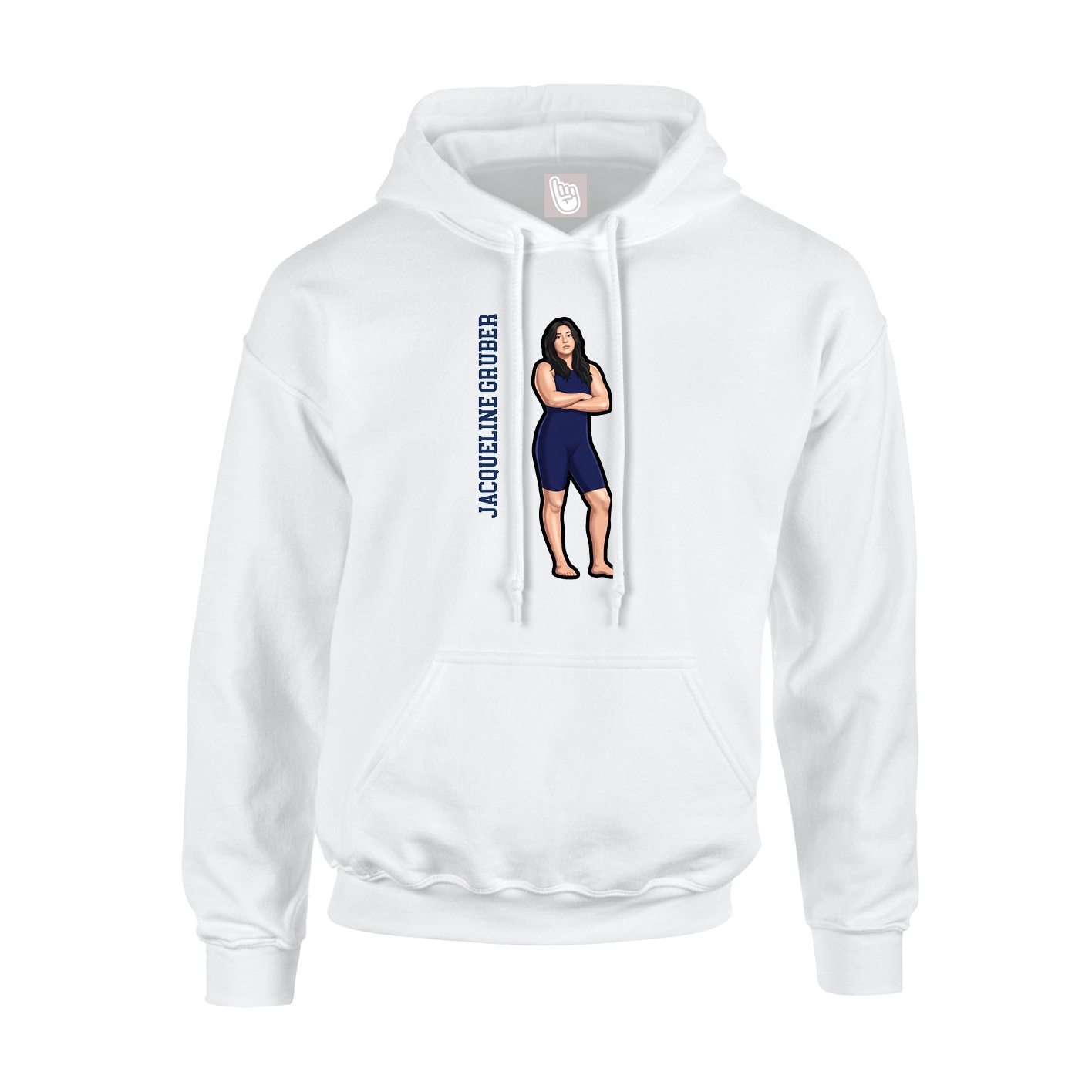 Youth Hoodie — Name Vertical in White