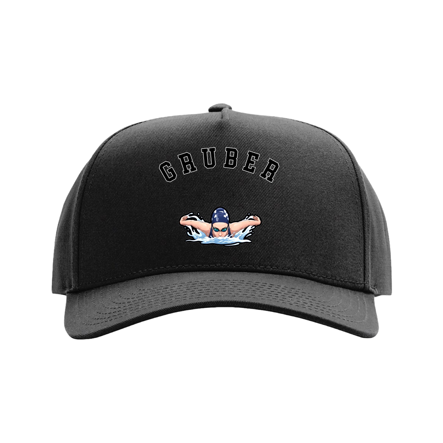 Full Fabric Five-Panel Champ Cap — Shirsey Arch in Black