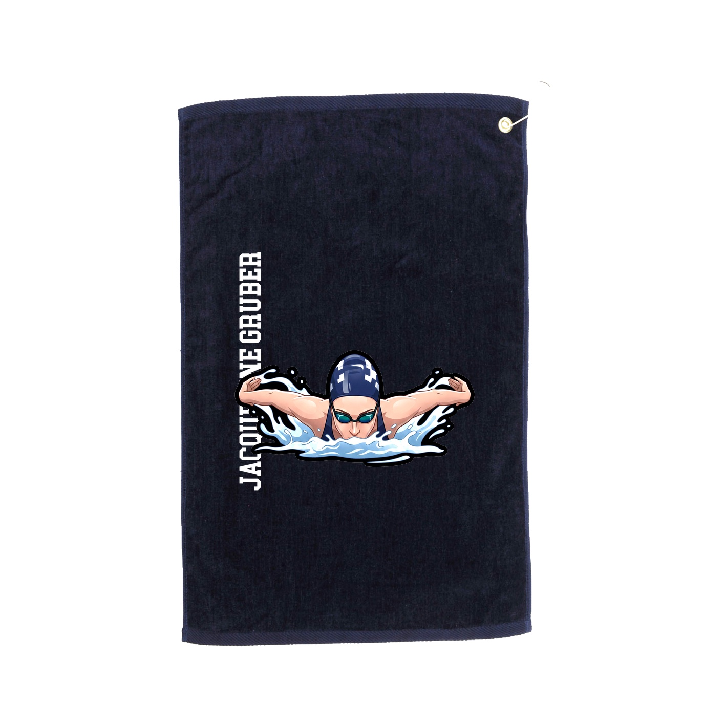 Golf Towel — Name Vertical in Navy