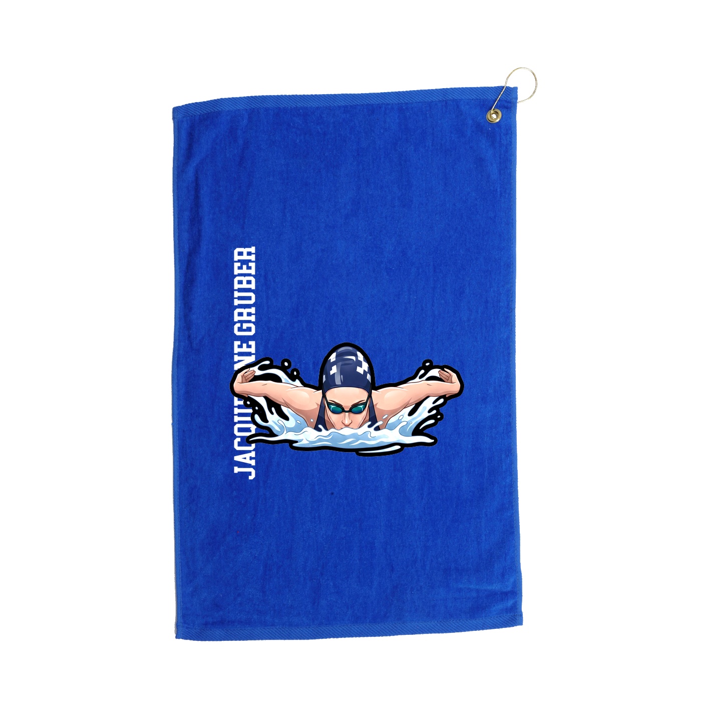 Golf Towel — Name Vertical in Royal
