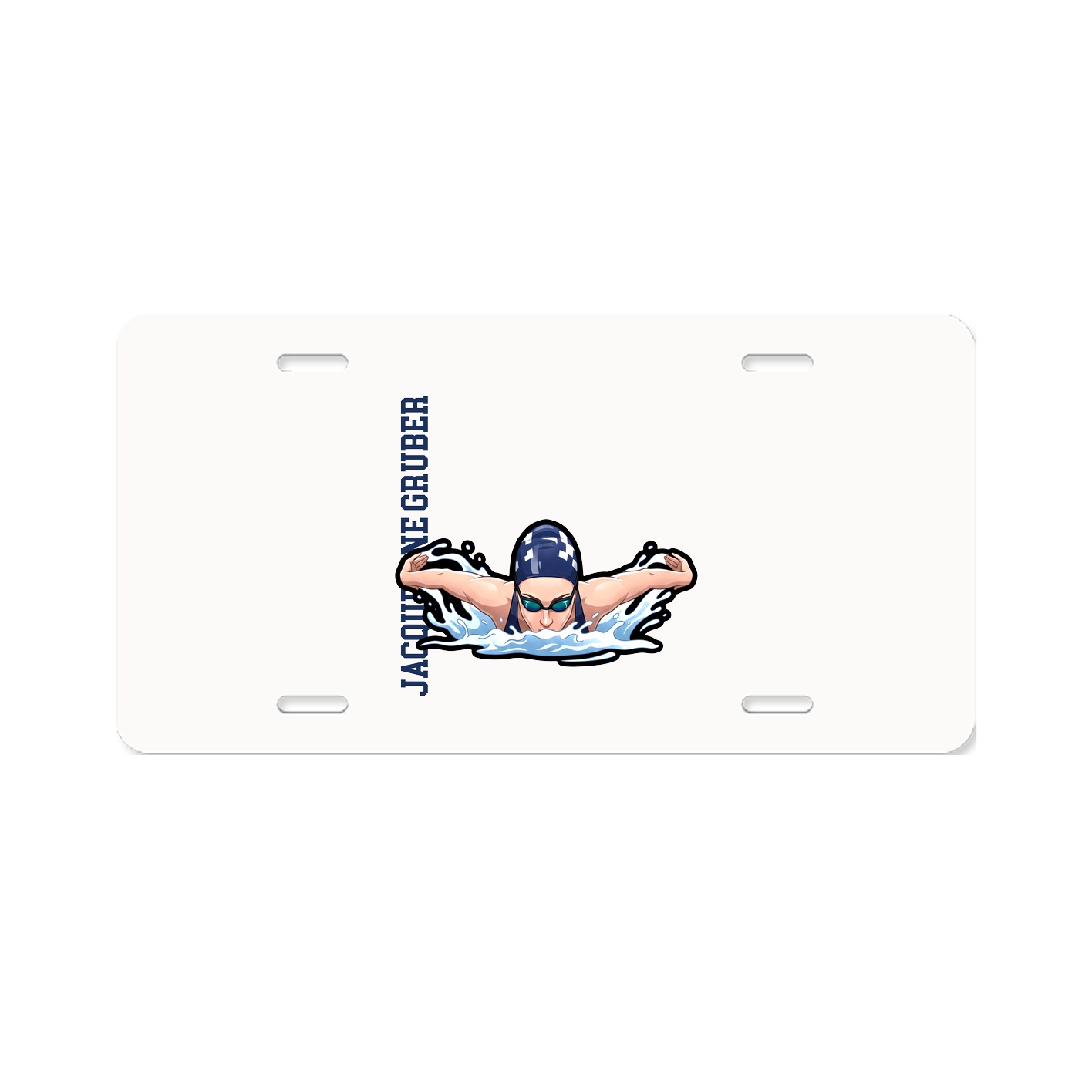 License Plate — Name Vertical in Classic
