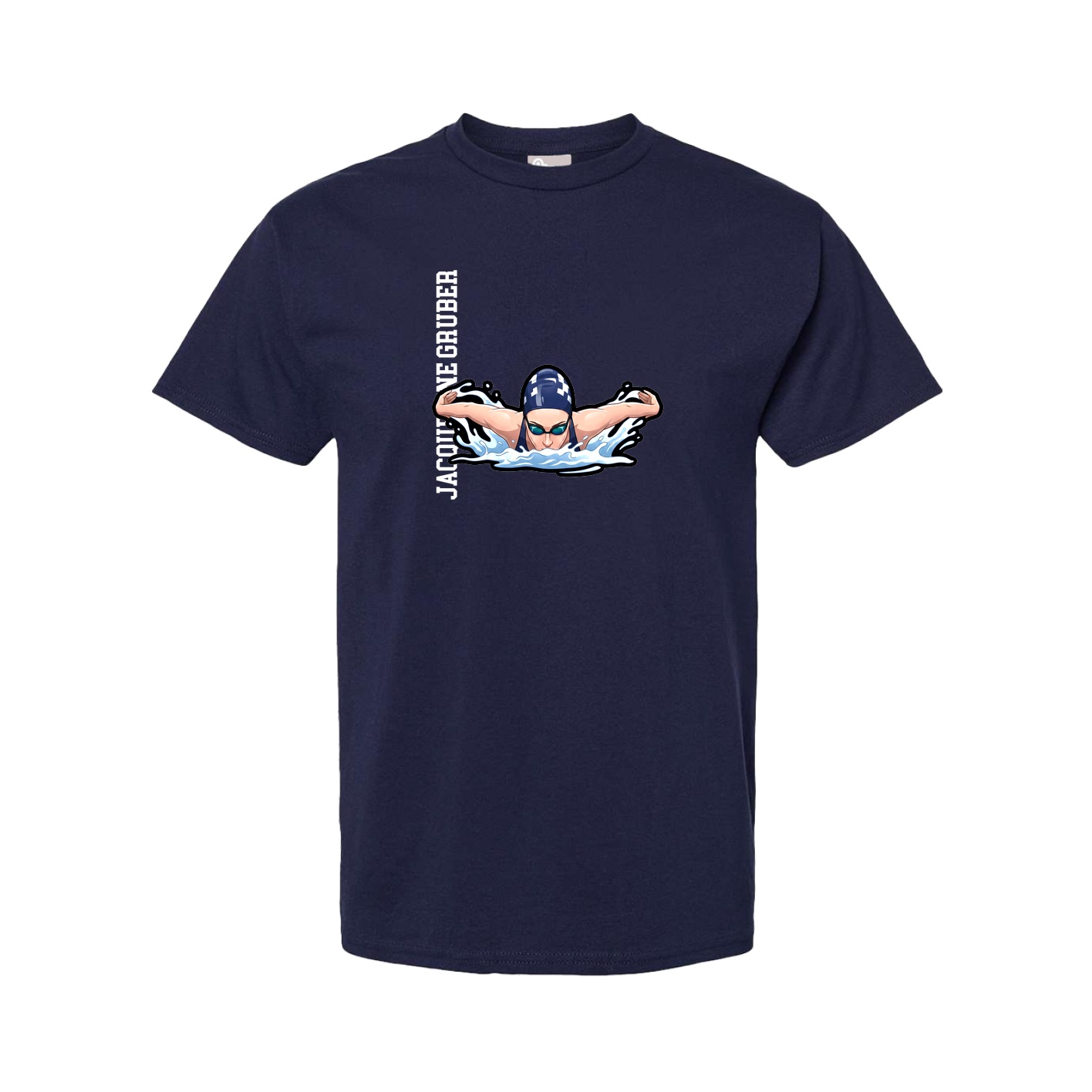 Tee — Name Vertical in Navy